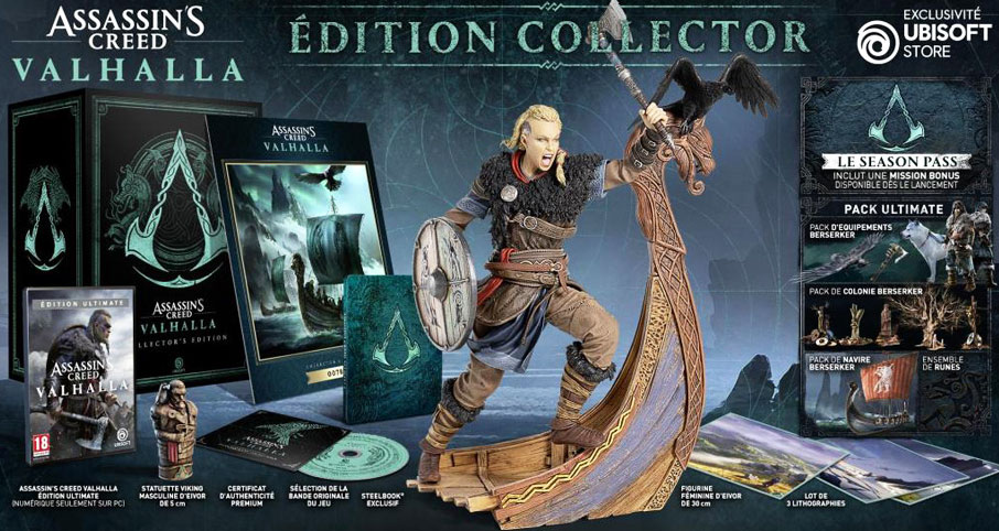 coffret collector assassin creed valhalla edition limitee steelbook figurine