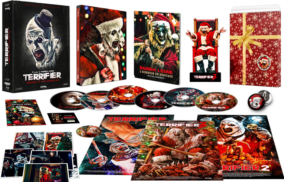 terrifier 3 coffret integrale collector steelbook bluray 4k ultra hd figurine goodies