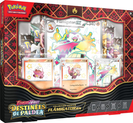 Carte pokemon coffret premium Destinees de Paldea Flamigator ex