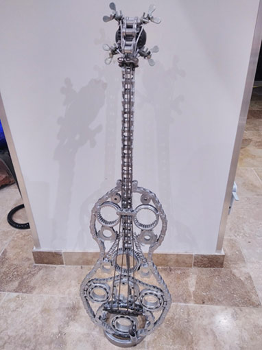 oeuvre art artisannat guitar metal steel