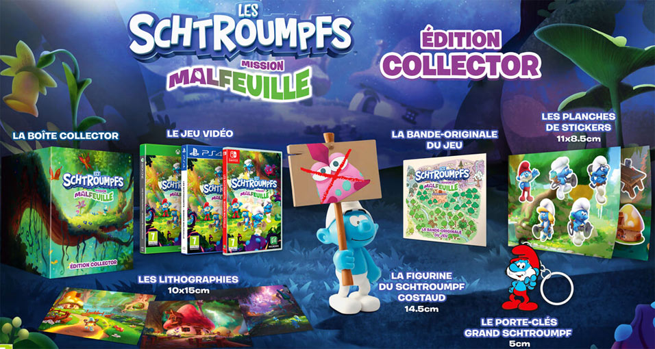 Les schtroumpfs mission malfeuille coffret collector edition limitee PS4 Xbox Nintendo Switch