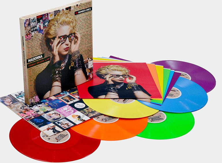 Madonna coffret arc en ciel rainbaw 50 number one hits vinyl lp box collector