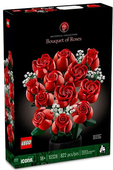 bouquet roses lego 10328 collection botanical