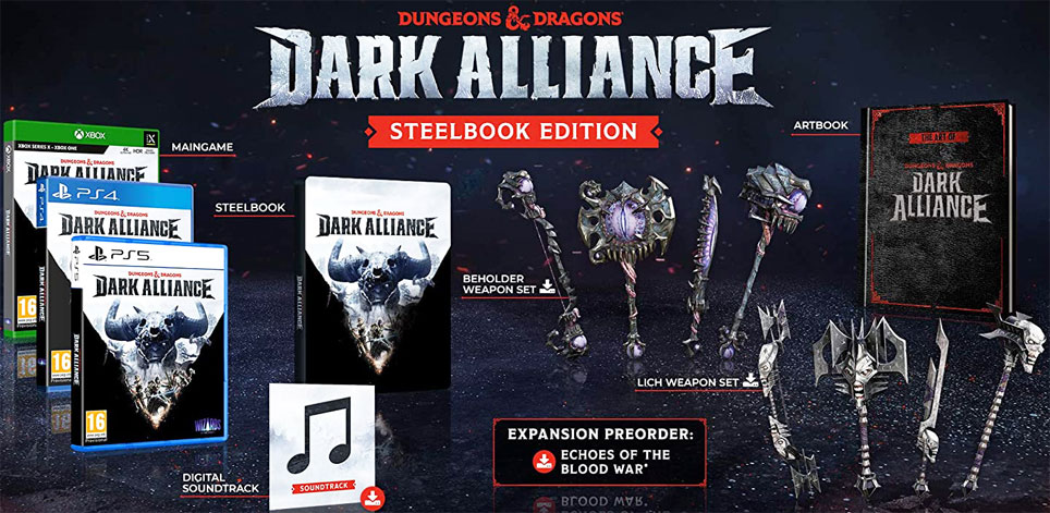 Dark alliance PS4 PS5 Xbox Dungeons dragons steelbook edition