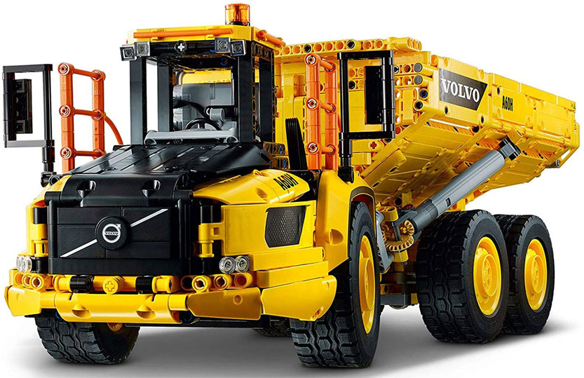 camion lego 6x6 chantier jaune volvo