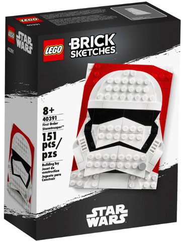 Lego stormtrooper star wars portrait Brick Sketches 40391