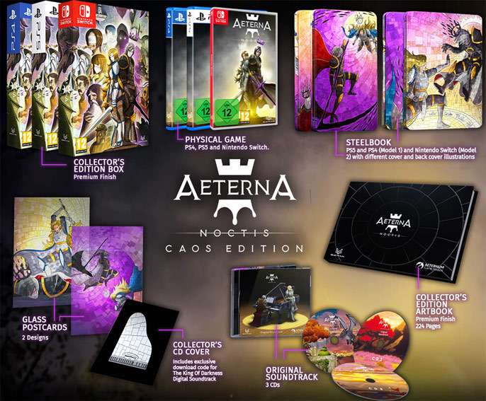 aeterna noctis edition collector ps4 ps5 nintendo switch steelbook