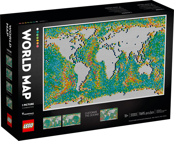 Lego world map 31203 carte du monde lego