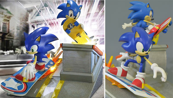 Figurine-Sonic-collector-limitee-numerote-Genenrations-Diorama