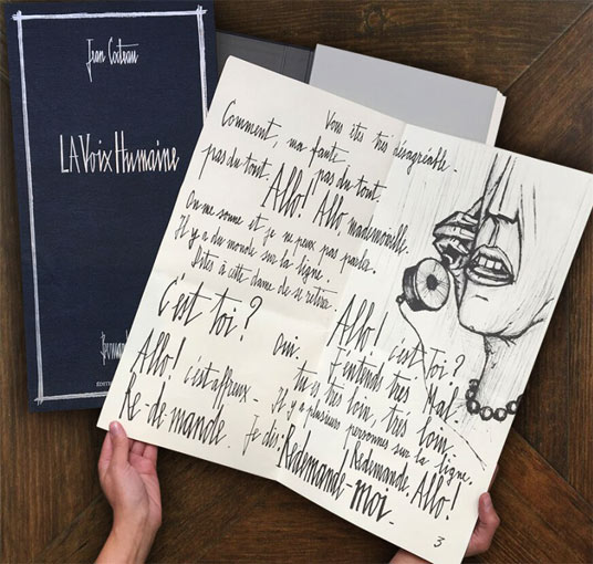 edition-deluxe-voix-humaine-Cocteau-manuscrit