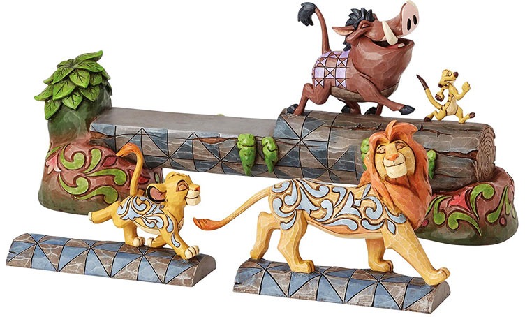 Figurine-Collector-Disney-roi-lion-Resine-ceramique-bois