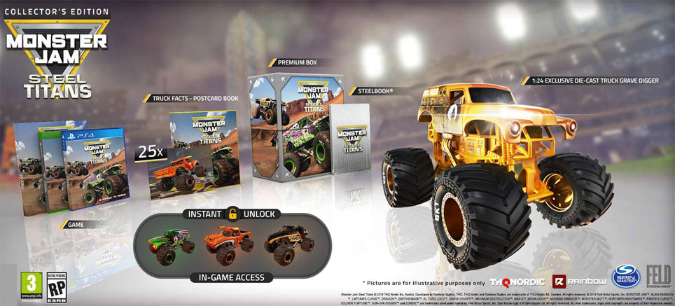 monster jam edition collector limitee ps4 xbox steelbook