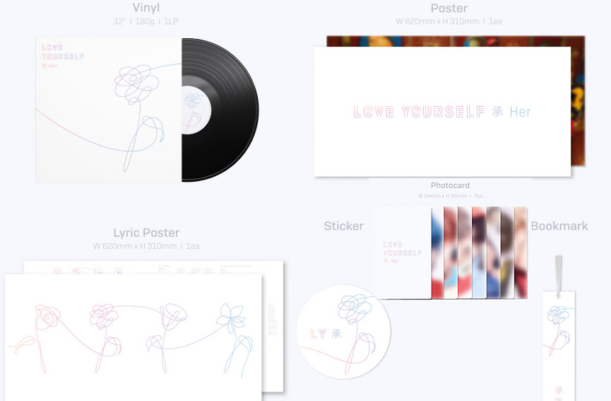 BTS coffret collector Her love yourself vinyl lp cd edition limitee 2022