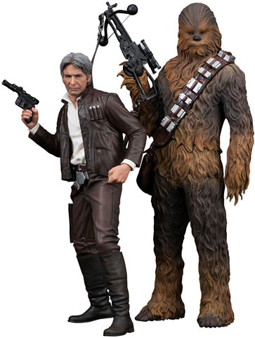 Figurine-collection-Kotobuliya-star-wars-7-edition-limitee-numerotee-Han-solo-Chewbacca
