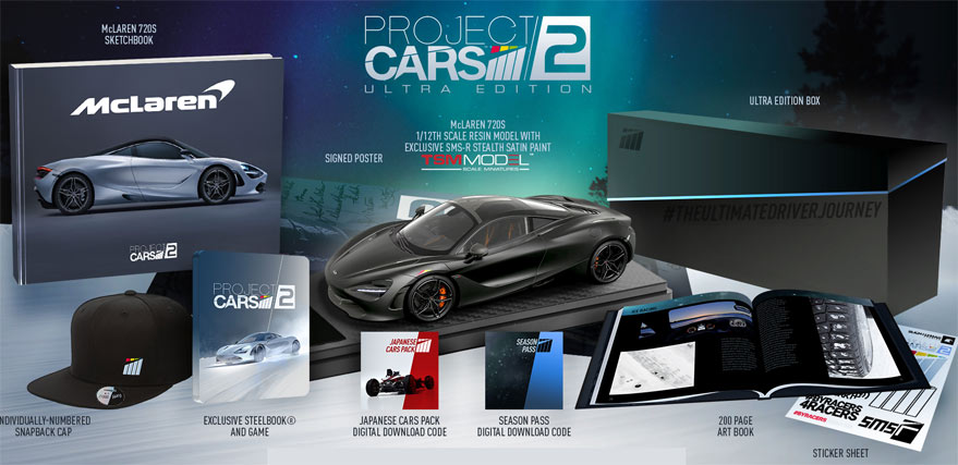 Ultra edition Project Cars 2 Ultra Collector Mclaren limitée numérotée project-cars-2-edition-ultra-collector-steelbook-voiture-casquette