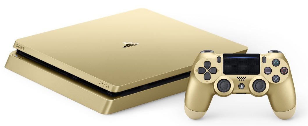 Console Playstation 4 PS4 Gold edition collector limitée or PS4-limited-Gold-edition-Playstation-4-version-or-2017