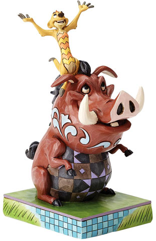 Figurine-le-roi-lion-enesco-resine-imitation-bois-Timon-Pumba