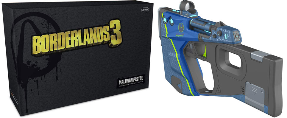 maliwan pistol arme borderlands 3 taille reelle