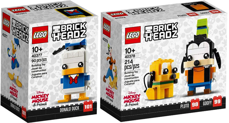 lego brickheadz disney donald pluto dingo