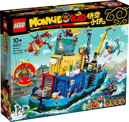 lego monkey kid 80013 bateau team secret hq quartier general