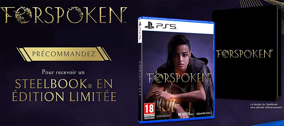 forspoken ps5 ps4 precommande edition steelbook collector