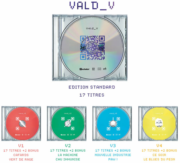 Vald nouvel album V coffret Collector CD Vinyle LP 2022 vald nouvel album 2022 V coffret collector CD Vinyle LP