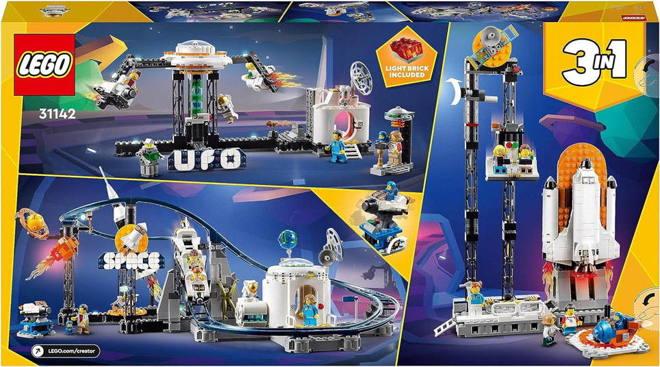 Lego montagne russe de lespace manege spatiale 31142