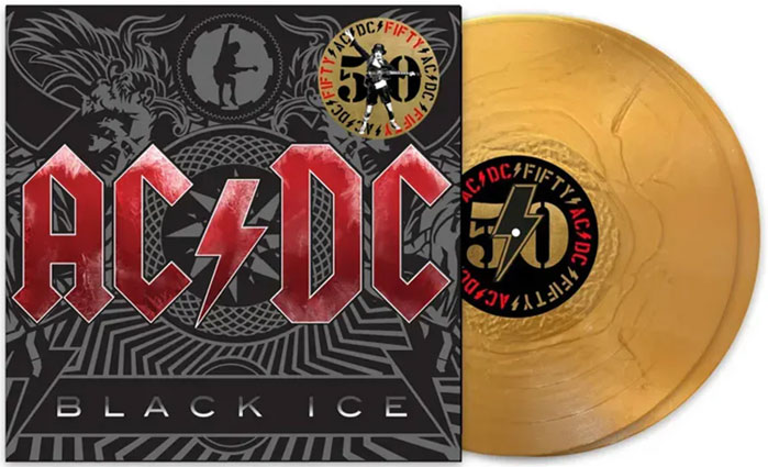 ACDC Black ice vinyl LP 50th aaniversary gold or