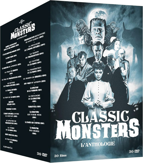 Coffret anthologie classic monsters 30 films 30DVD film horreur classique noir blanc universal